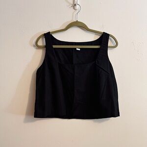 Old Navy Black Linen Blend Top